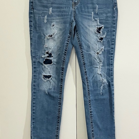 Almost Famous Denim - Distressed Blue Jeans